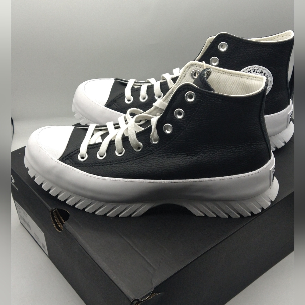 Converse Chuck Taylor All Star Lugged 2.0 Leather Black/White - Picture 4 of 5